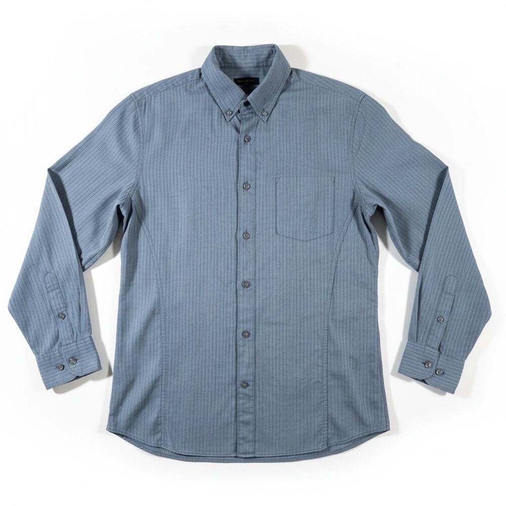 John Varvatos Star USA Mens Blue Striped Long Sleeve Button Up Shirt Size M